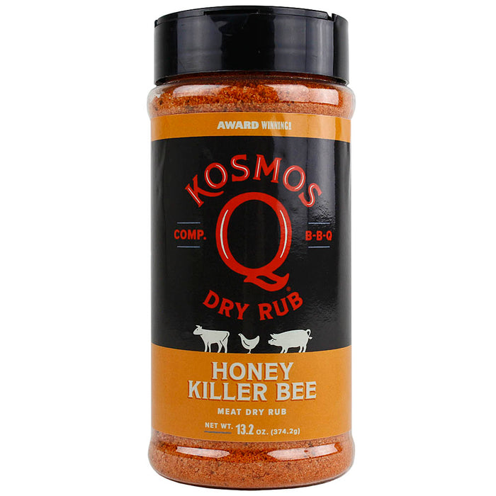 Kosmos Q 13.2 oz Honey Killer Bee Competition Rated BBQ Meat Dry Rub All Natural