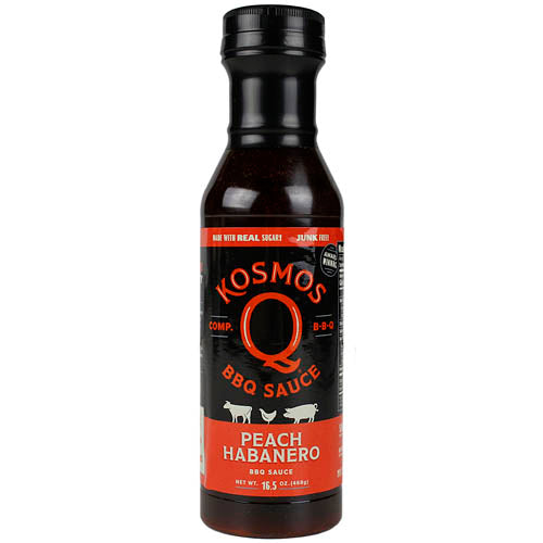 Kosmos Peach Habanero BBQ Sauce Sweet Peachy Tartness 16.5 oz. Bottle