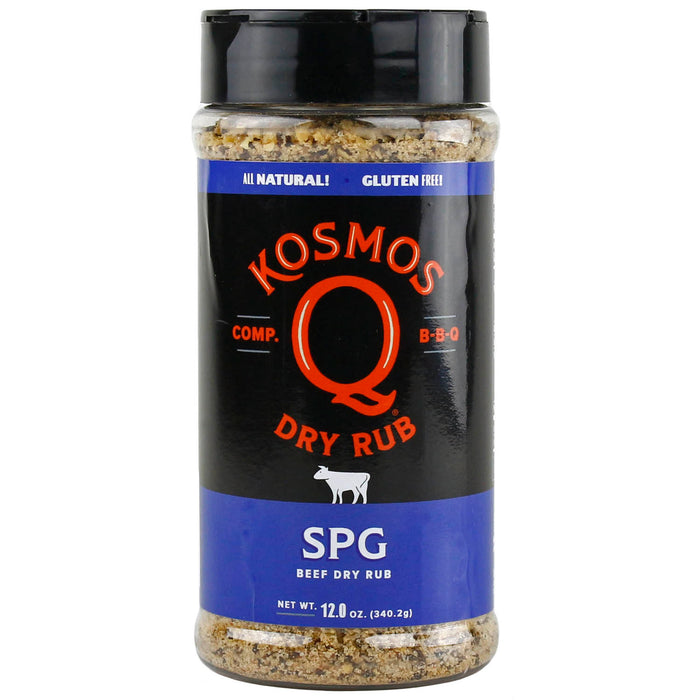 KOSMOS Q KOS-SPG 12-Ounce Salt Pepper And Garlic Dry Rub Seasoning