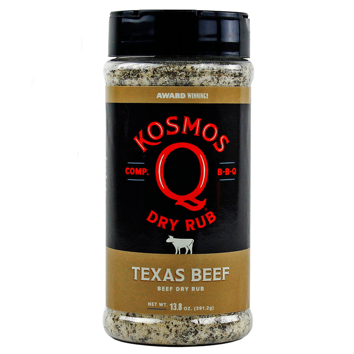 Kosmos Q Texas Beef Meat BBQ Dry Rub Competition Rated 13.8 Ounce All Natural