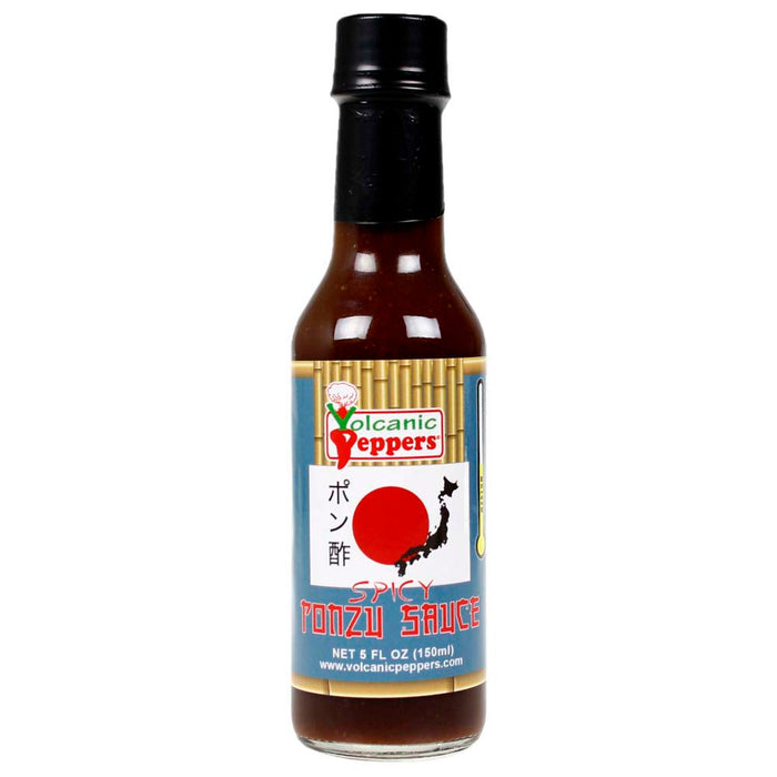 Volcanic Peppers Spicy Ponzu Hot Sauce 5 Oz Bottle Medium Heat LAVAGPPONZU