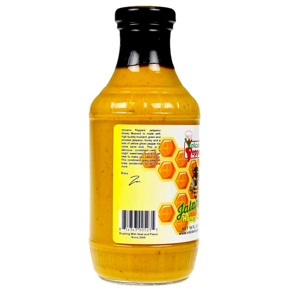 Volcanic Peppers Jalapeno Honey Mustard 16 Oz Bottle Sweet and Spicy L ...
