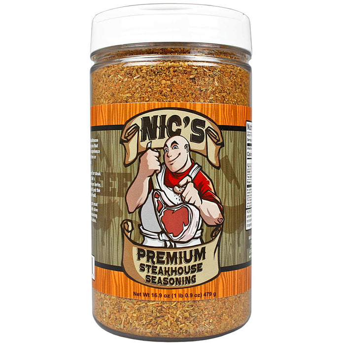 Nic's Premium Steakhouse Steak Prime Rib Rub Seasoning 16 oz Bottle Savory Herbs