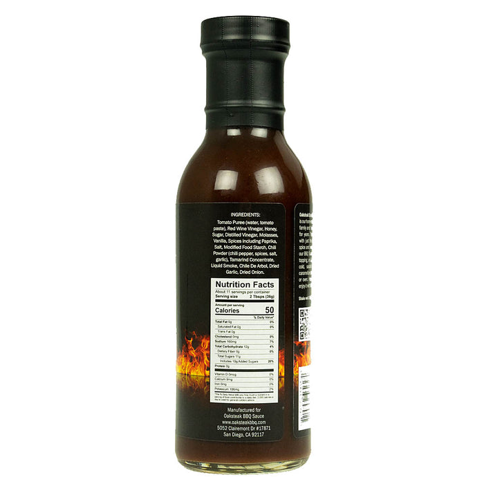 Oaksteak Original Hot BBQ Sauce Homemade Recipe Gluten Free No MSG 14 Ounces