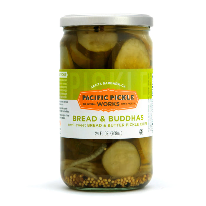 Pacific Pickle Works Bread and Buddhas Cucumber Pickles 24 Oz Jar PPW-1012