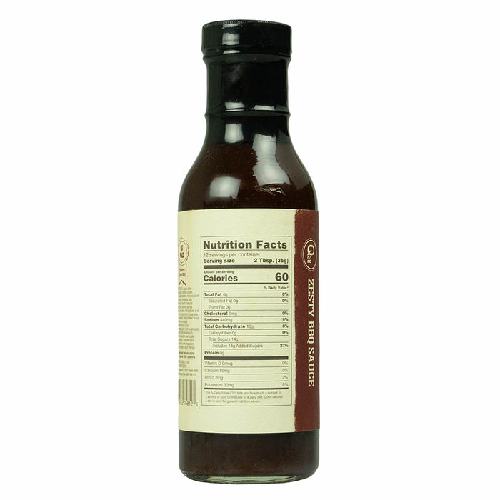 Q39 Zesty BBQ Sauce Gluten Free Award Winning Recipe For Pork Dishes 15 Ounces