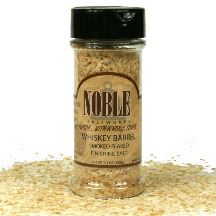 Noble Smokeworks Whiskey Barrel Smoked Flaked Finishing Salt 5.3 Oz Bottle