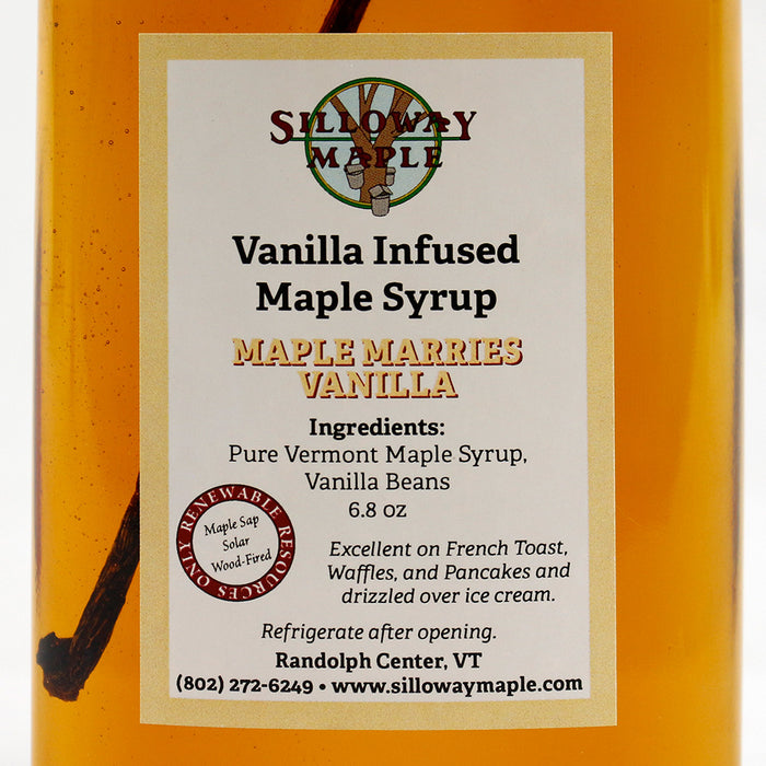 Silloway Maple Vanilla Infused Clean Energy Maple Syrup With Vanilla Bean 6.8 oz